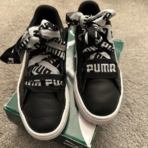 Puma Kids Black and White Sneakers